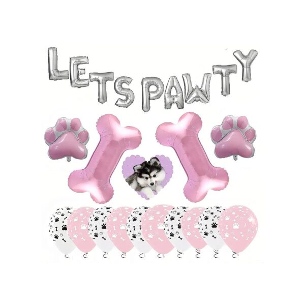 Dog Paw Print Balloons for Pink Themed Birthday Party