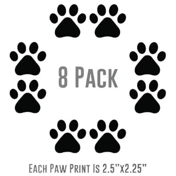 Dog Paw Print Vinyl Decals for Car Window Bumper 8-Pack Home Decor