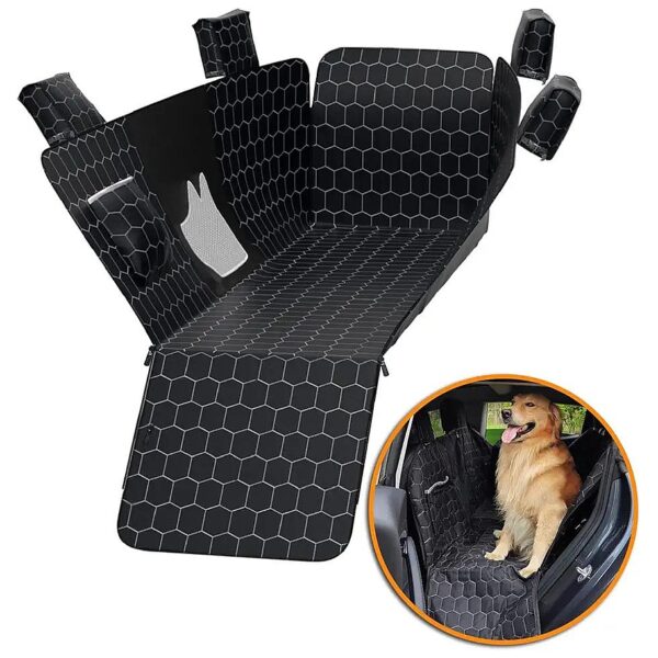 Dog Seat Cover for Tesla Model 3 with PVC Mesh Window and Storage Bag for Practical Use