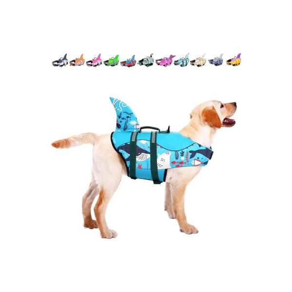 Dog Shark Life Jacket with High Buoyancy and Water Safety Features