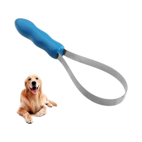 Dog Shedding Brush for Thick Coat Dogs with Stainless Steel Blade and Fine Teeth