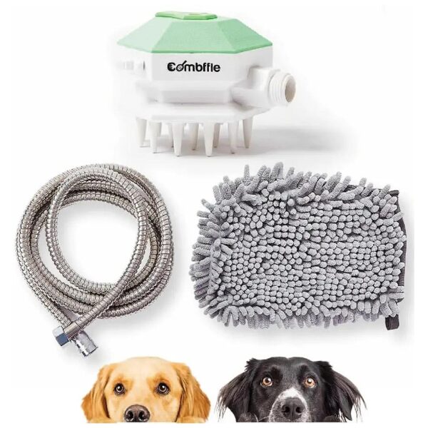 Dog Shower Brush Attachment with Glooming Function for Medium and Large Dogs with 2m Hose