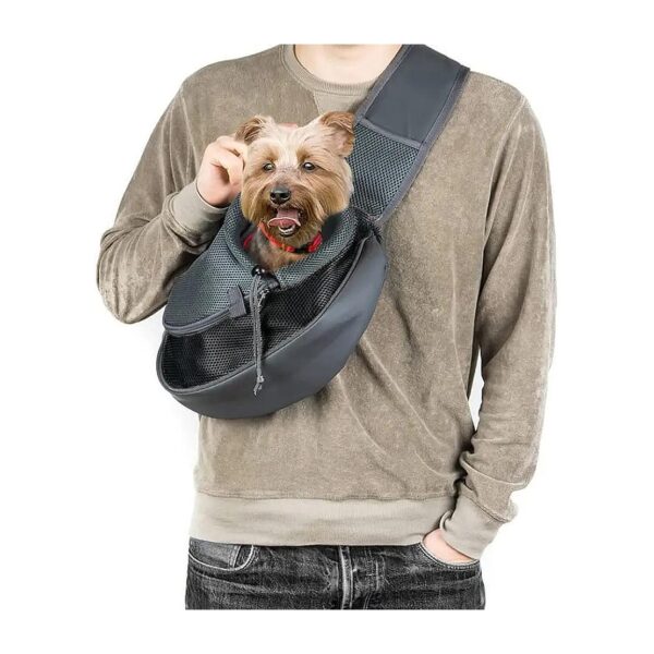 Dog Sling Carrier with Breathable Mesh and Comfortable Shoulder Strap for Small Pets