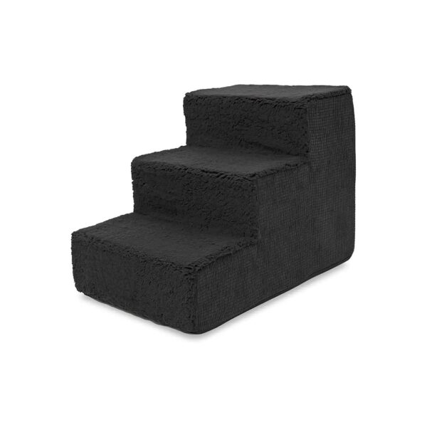 Dog Stairs for High Beds Black Non-Slip Foam Ramp for Older Pets