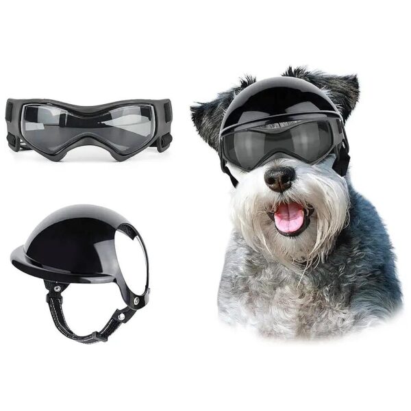 Dog Sunglasses and Helmet for Small to Medium Breed Dogs with Cute DIY Sticker Option