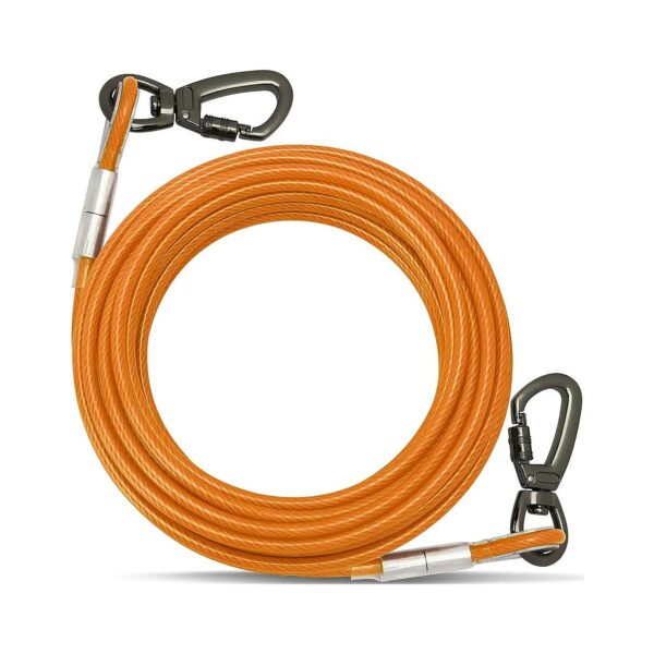 Dog Tie Out Cable for Small, Medium, and Large Dogs up to 250 Pounds with Compact Design