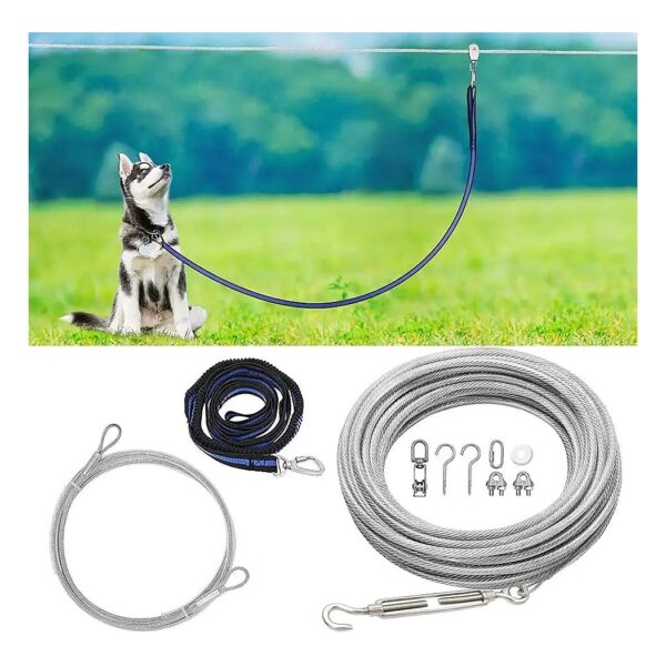 Dog Tie Out Cable with Cable Sling to Protect Trees