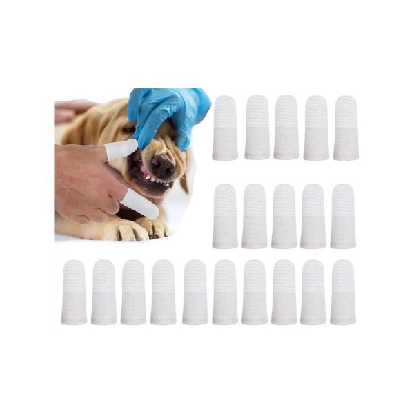 Dog Toothbrush Set with 20 Pieces of Two-Finger Brush for Easy Teeth Cleaning