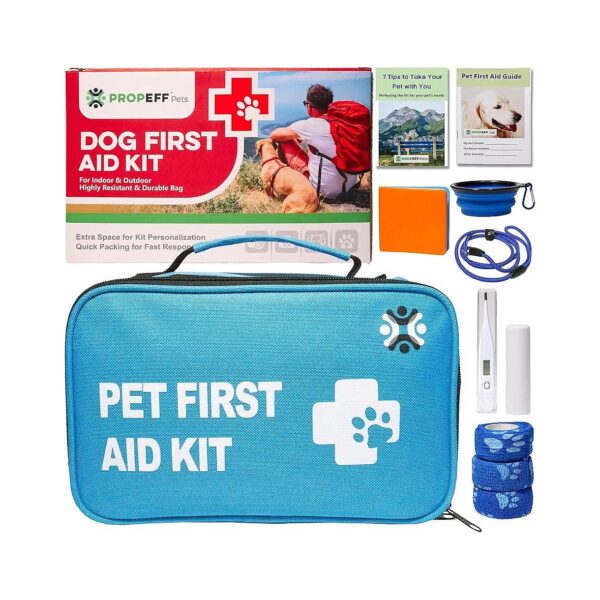 Dog Travel Kit with 52 Pieces and First Aid Guide for Dog Owners