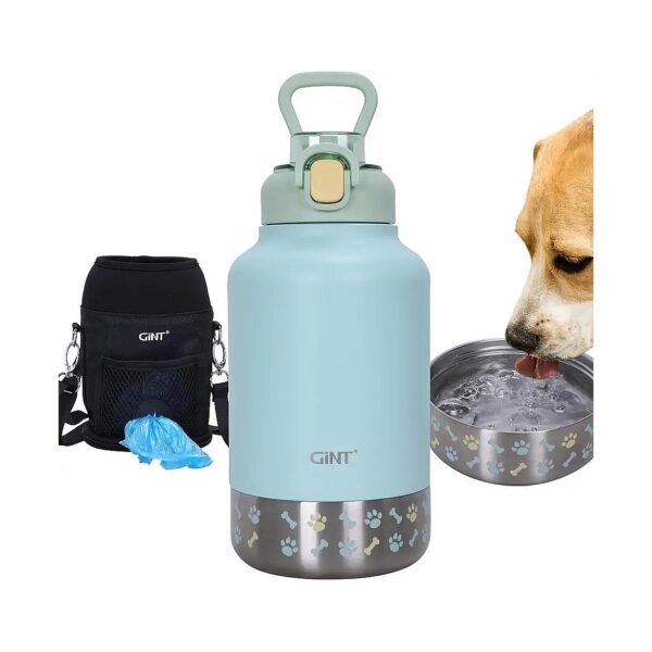 Dog Travel Kit with Insulated Water Bottle, Water Bowl, and Carrying Case