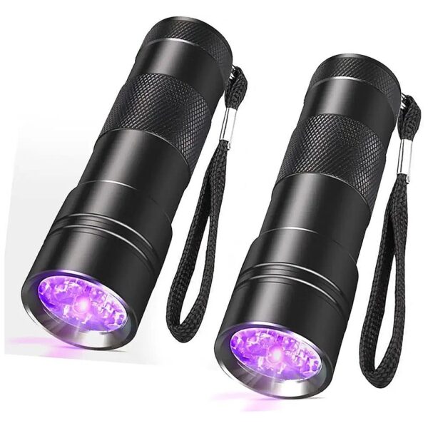 Dog Urine Stain Detection Flashlight, 2 Pack Compact Portable UV Blacklight Torch