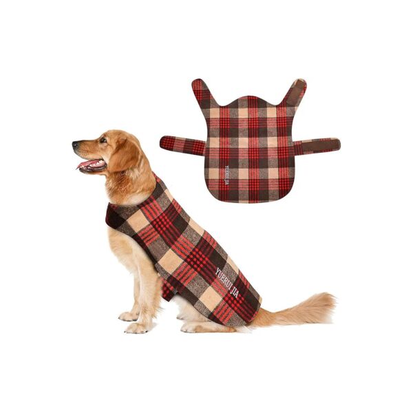 Dog Winter Coat Red Plaid Flannel Lined Waterproof Windproof Medium Small Large Dogs