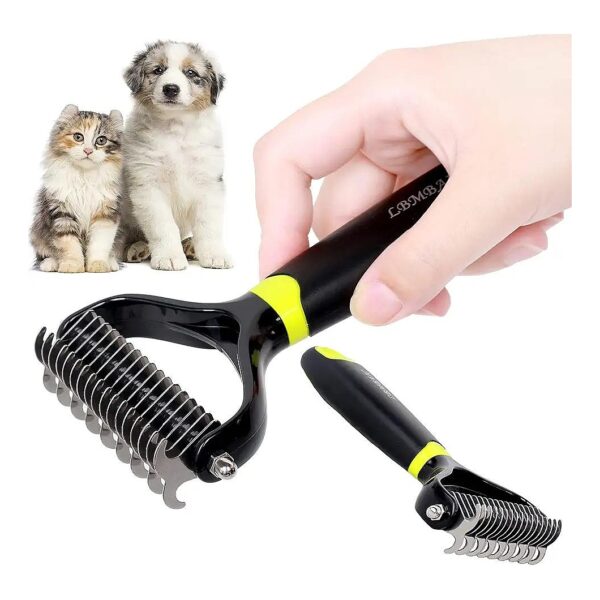 Dog and Cat Brush for Undercoat Grooming, Soft and Round Teeth for Massaging Effect