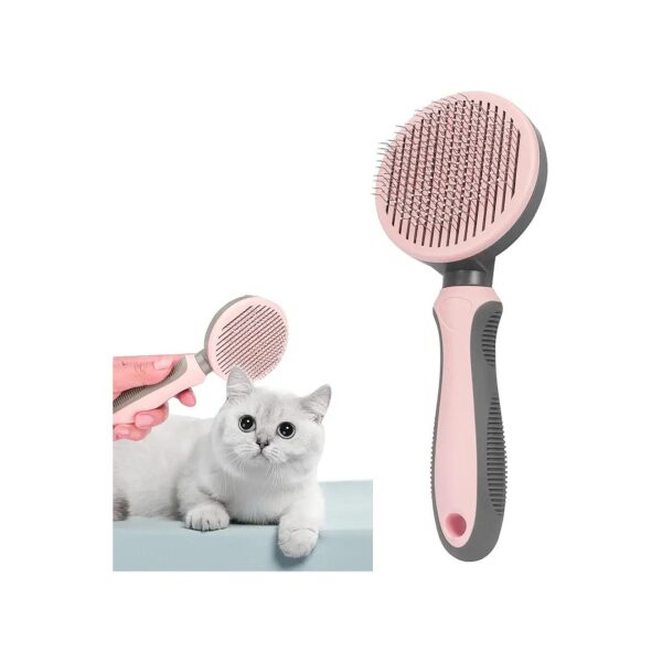 Dog and Cat Brush with Self Cleaning Mechanism for Easy Maintenance and Reduced Hair