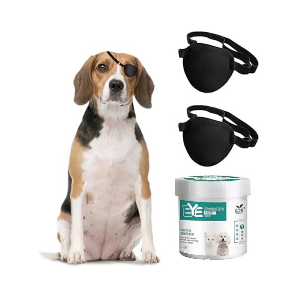 Dog and Cat Eye Care Kit for Post-Surgery Recovery with 130 Wipes and 2 Eye Patches