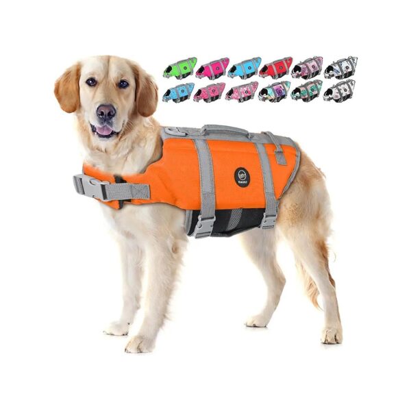 Doggy Life Preserver XL Swim Life Vest Waterproof Breathable New Orange Adjustable Rescue