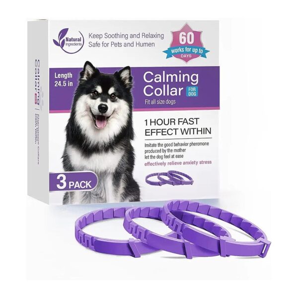 Dogs Calming Pheromones Collar 3 Packs Relieves Anxiety and Stress