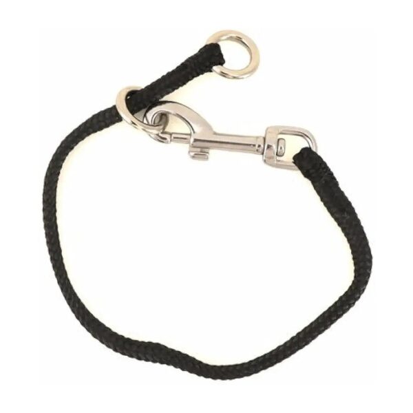 Dominant Dog Collar Nylon Cord Stainless Steel Trigger Snap Black Size 16