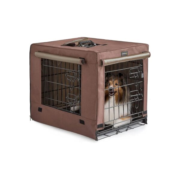 Double Door Dog Kennel for Small Dogs up to 20 Pounds with Durable Metal Construction