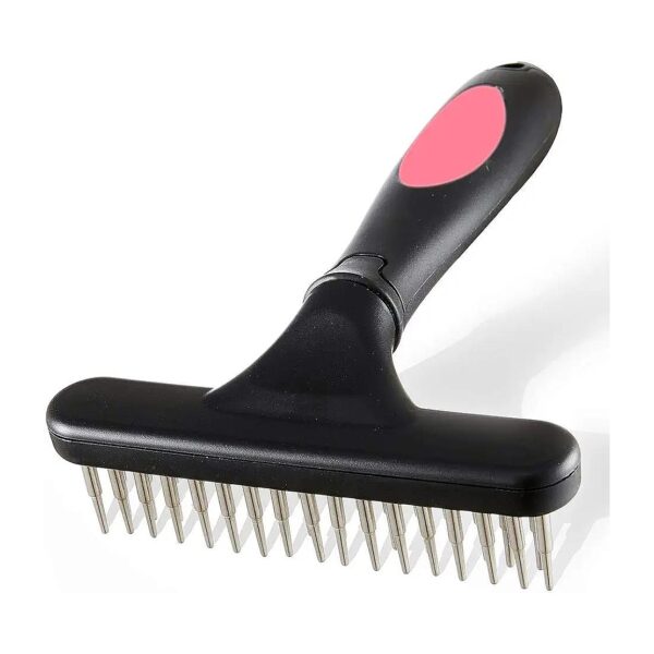 Double Row Pins Grooming Rake Comb for Dogs and Cats, Removable Dead Hair and Mats Easily