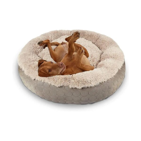 Double Sided Fluffy Dog Bed with Cooling Warm Sides for Medium Large Dogs