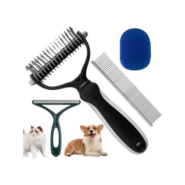 Double Sided Pet Grooming Tool for Undercoat Rake Shedding Comb Dematting Tool