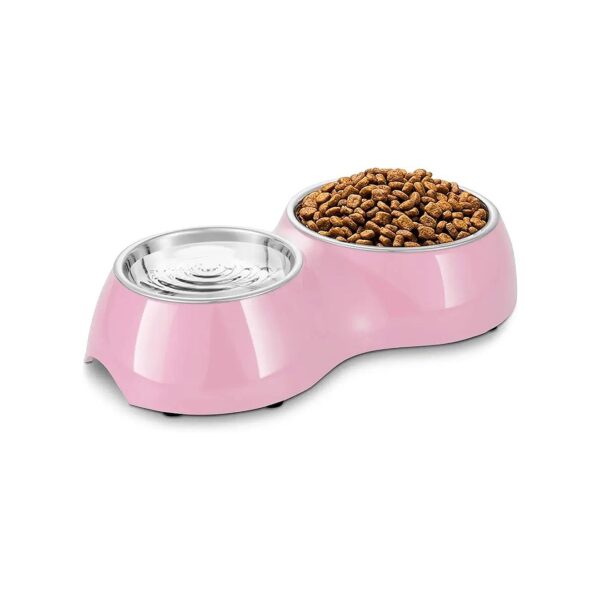 Double Wholesale Stainless Steel Puppy Food and Water Bowls for Multiple Pets