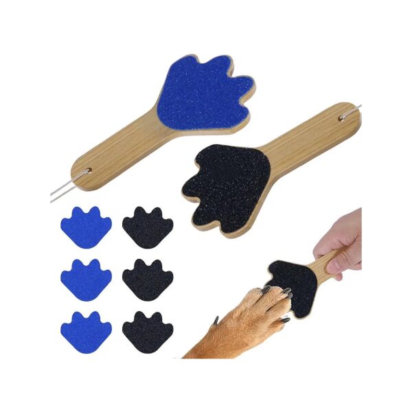 Double-Sided Dog Claw Care Grooming Handheld Scratch Board with Extra Sheets