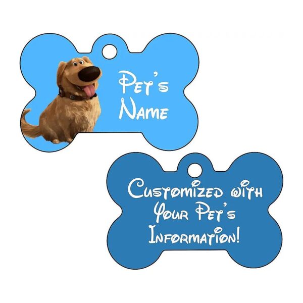 Double-Sided Pet ID Tag with Personalized Text and Image for Dogs and Cats