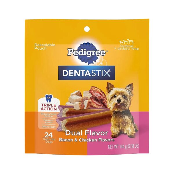 Dual Flavor Mini Dental Treats for Small Breed Adult Dogs