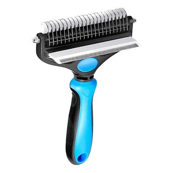 Dual Head Deshedding Comb for Dogs and Cats, Pet Grooming Tool and Undercoat Rake