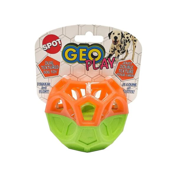 Dual Textured Rubber Foam Geometric Dog Toy Squeaker Cube