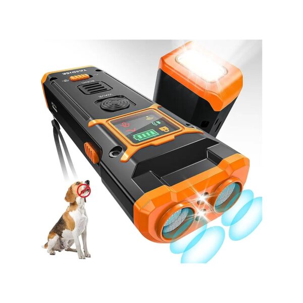 Dual-Frequency Ultrasonic Dog Bark Control Device with 33ft Range Indoor & Outdoor