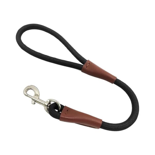 Durable 24 Inch Leash with Leather Connect for Medium Large Dogs