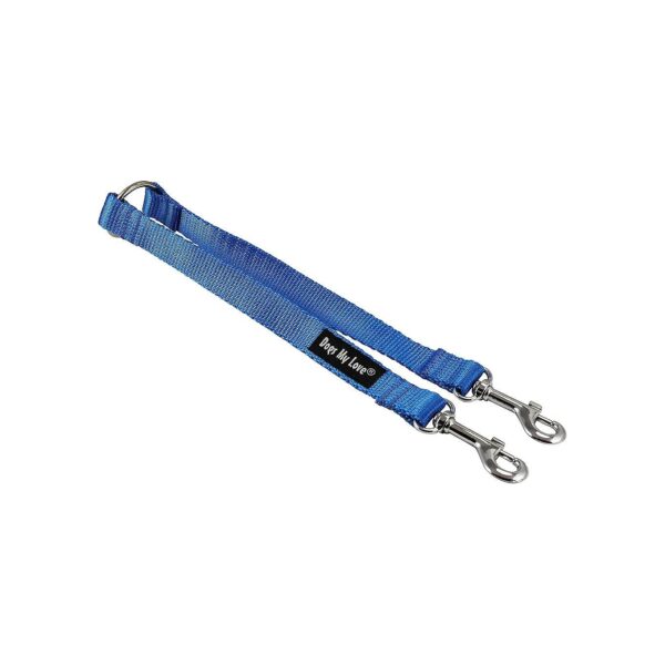 Durable 3/4 Wide Blue Nylon 2 Way Dog Leash 10 Long