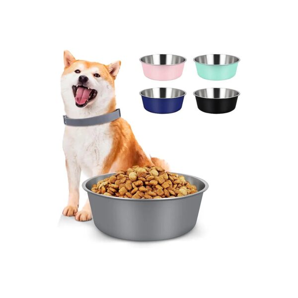 Durable 5cup Stainless Steel Dog Bowls for Multi-Pet Households