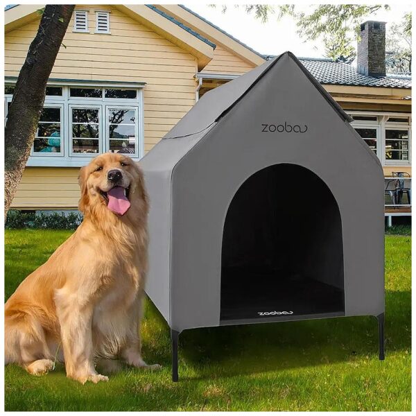 Durable 600D PVC Outdoor Dog House with Breathable Textilene Bed