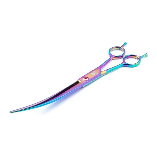 Durable 9CR Stainless Steel Twin Tail Scissors for Curved Cutting of Pet Hair