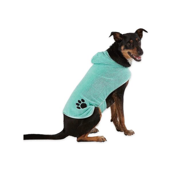 Durable Absorbent Microfiber Pet Robe for Dogs and Cats Aqua Medium