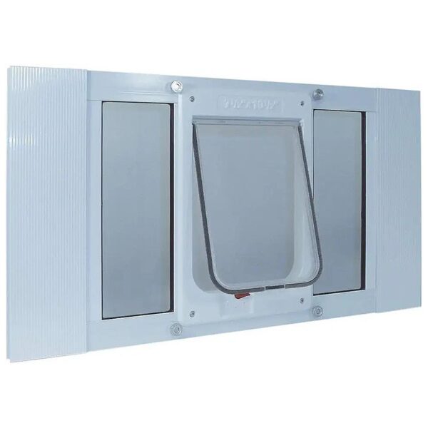 Durable Aluminum Sash Window Pet Door for Cats with 7-1/2" x 10-1/2" Flap