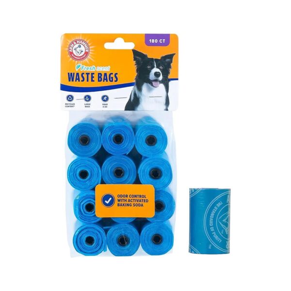 Durable Blue Waste Bags with Activated Baking Soda for Dogs and Cats