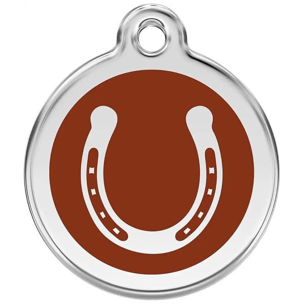 Durable Brown Oval Stainless Steel Dog Tag for Small Pets with Custom Engraving