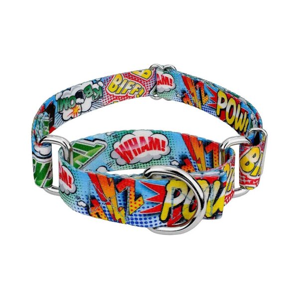 Durable Comic Pop Martingale Dog Collar for Small to Medium Breeds