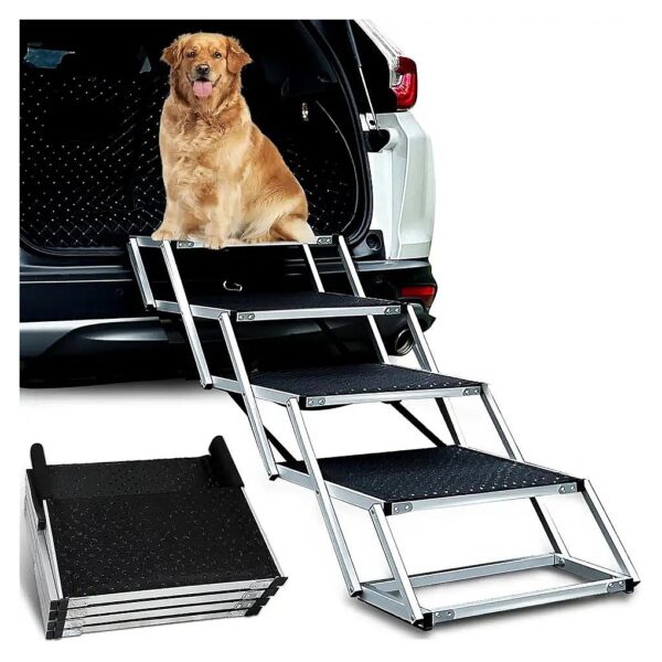 Durable Dog Car Ramp for Large Dogs - Supports 220 Pounds