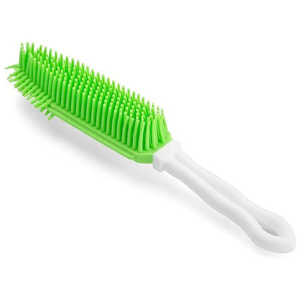 Durable Green Rubber Pet Hair Brush for Dog and Cat Hair Removal from Furniture