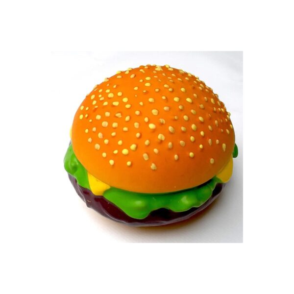 Durable Latex Squeaky Toy Hamburger Shape for Medium Dogs