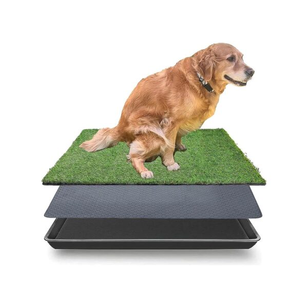 Durable Non-Slip Reusable Dog Grass Pad with Tray for Indoor Pet Potty Training