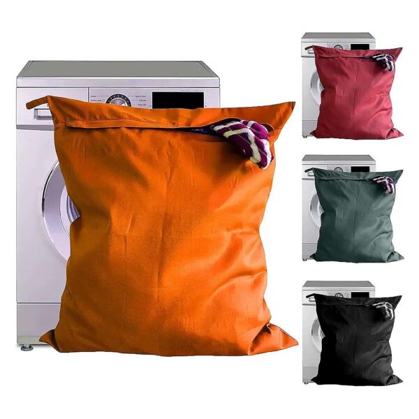 Durable Orange Polyester Pet Washing Bag for Cleaning Dog, Cat, and Horse Accessories