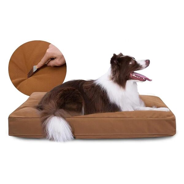 Durable Outdoor Dog Bed with Waterproof Canvas and Easy to Clean Cover