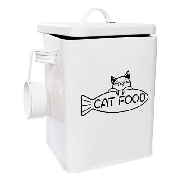 Durable Pet Food Storage Container for Dogs and Cats with Metal Handles and Scoop